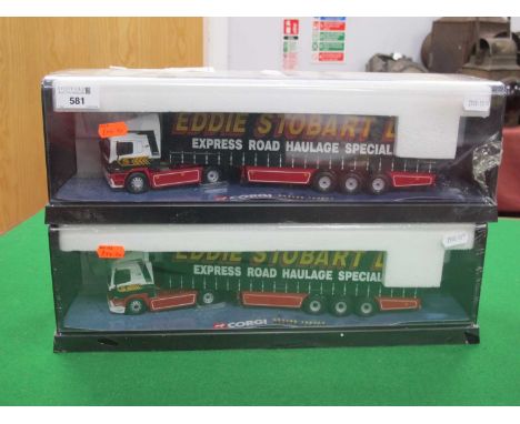 Two Corgi 'Eddie Stobart Ltd' 1:50th Scale Diecast Model Commercial Vehicles comprising of #75403 Leyland DAF Curtainside, #7