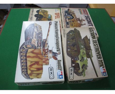 Four 1:35th Scale Tank and Armoured Vehicle Plastic Model Kits to include Revell Opel Maultier German Half Track Sd.Kfz.3, Ma