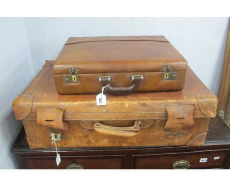 A Leather Suitcase, plus briefcase (2).