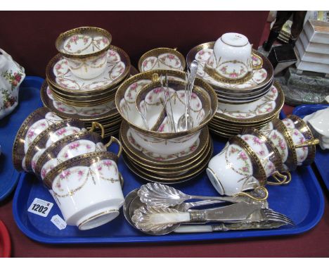 Paragon Early XX Century Tea Ware, of approximately forty nine pieces, silver teaspoon, plated cutlery.