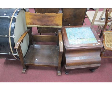 A XIX Century Mahogany Commode, together with a rocking chair. (2).