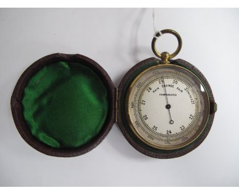 An Early XX Century Pocket Barometer, (cased).