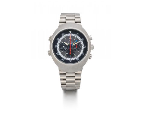 OMEGAFlightmaster. Art der Uhr: Chronograph. Herkunft: Schweiz, Biel. Datierung: Um 1972. Werk: Handaufzug, Cal. 911. Gehäuse