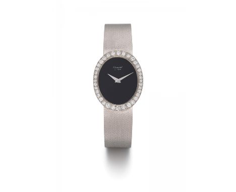 CHOPARDSchmuckuhr. Herkunft: Schweiz, Genf. Werk: Handaufzug. Gehäuse/Armband: 750/- Weißgold, Diamant-Lünette besetzt mit 36