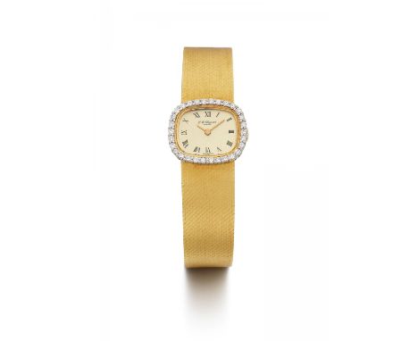 CHOPARDSchmuckuhr. Herkunft: Schweiz, Genf. Werk: Handaufzug. Gehäuse/Armband: 750/- Gelbgold, Diamant-Lünette besetzt mit 30