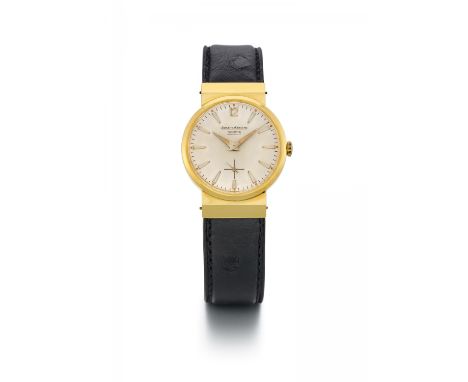 JAEGER LECOULTREArmbanduhr. Herkunft: Schweiz, Le Sentier. Werk: Handaufzug, Cal. P812. Gehäuse/Armband: 750/- Gelbgold, Lede