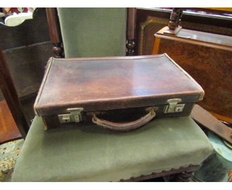 A vintage leather suitcase 