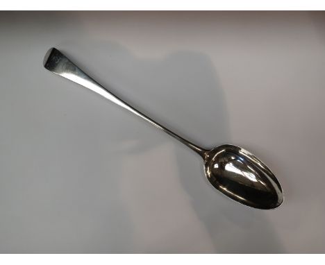 A Peter and Ann Bateman silver basting spoon, monogrammed terminal, London 1796, 105g