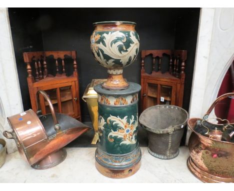 A Victorian ceramic plant base and bowl 