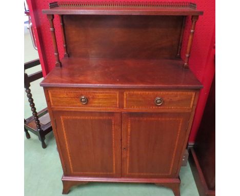 In the Manner of 'Bevan Funnell' A George III style crossbanded flame mahogany diminutive chiffonier the brass three quarter 