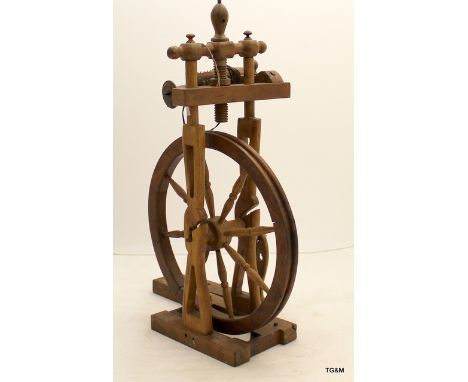 A French Loom wheel converted lamp