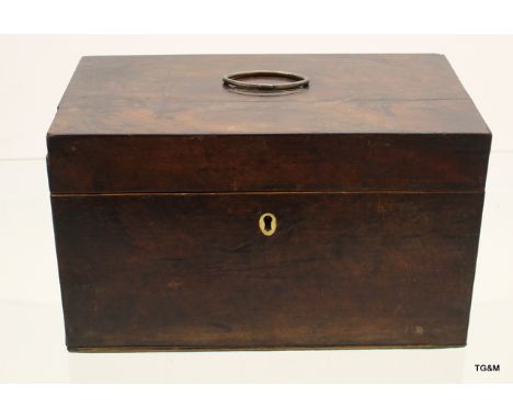 Mahogany tea caddy box 27x15x16cm