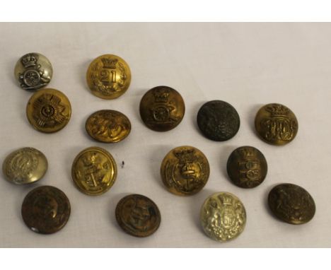 An assortment of 15 Victorian Army and Naval buttons