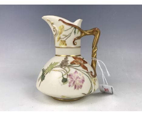 A Royal Worcester blush ivory jug, 14 cm (a/f)