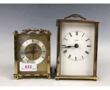 A Metamec carriage clock and one other