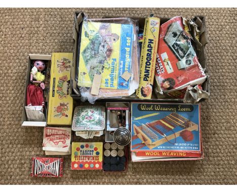 Vintage toys and games, including a boxed Pelham Puppet, modelled as "Gypsy", a 1960s boxed Paintograph, Target Tidleywinks, 