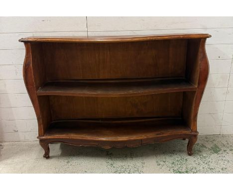 A Mid Century Italian three shelf open bookcase (137cm x 100cm x 36cm)
