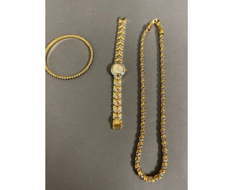 Monet necklace, Caravelle watch and bangle 