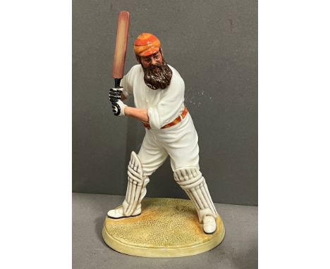 Royal Doulton figure of W G Grace (1848 - 1915) limited edition No 65 along with inspection ticket to base H21cm 