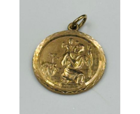 A 9ct gold St Christopher pendant Approximate weight 3.3g