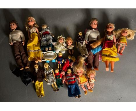 A selection of vintage dolls house, dolls various ages 