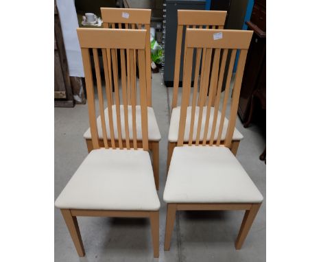 4 Light oak chairs and drop leaf table
