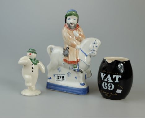 Royal Doulton figure The Snowman DS 2, Rye Pottery figure The Woman and wade VAT69 water jug (3)