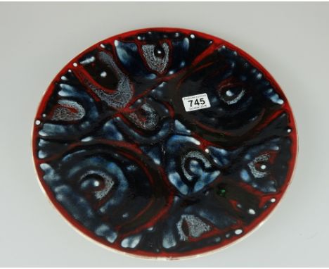 Poole Pottery Large Red Glazed Charger c.1970