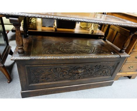 Reproduction oak monks bench