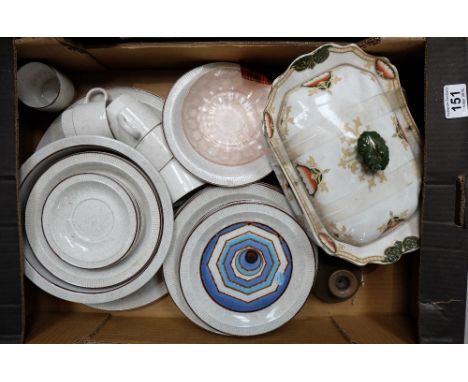 A collection of pottery to include Poole Parkstone lagoon dinner ware and  Burleigh ware tureeen & cover  (25)