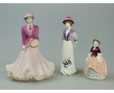 A collection of figures to include Royal Worcester figure Lady Camil, Wade figure Amanda and Coalport figure Beau Monde on Co