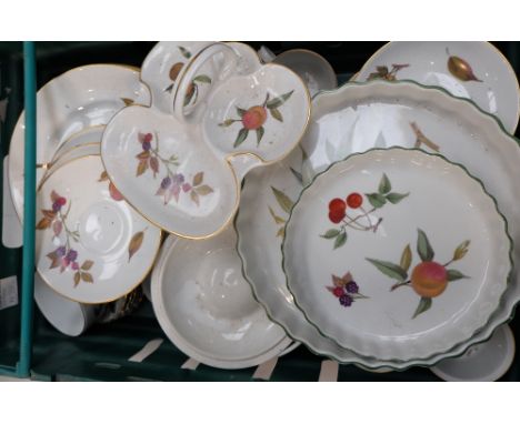 A Collection of  Royal Worcester Evesham dinnerware to include plates, cups, saucers, bon bon dishes etc (52)