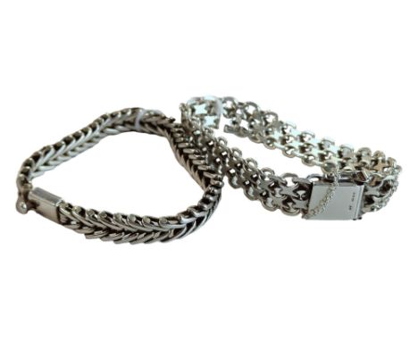 2 HEAVY SILVER BRACELETS 