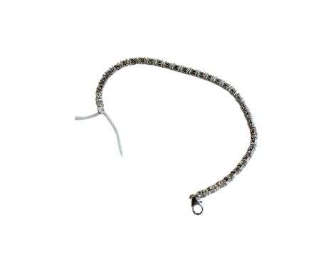 SILVER GEM SET LINE BRACELET 