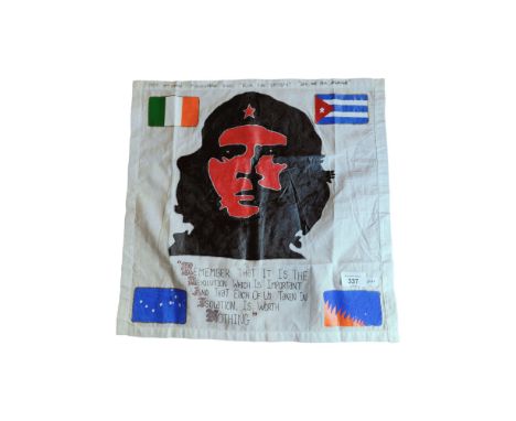 REPUBLICAN PRISON ART HANDKERCHIEF SIGNED 'MATT MCCANN MAGILLIGAN 2002'