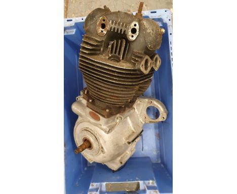 A partial Norton Dominator engine, crankcases, L122 68922, also TB 723, crank, head, barrels, 