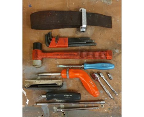 A Snap On screwdriver multitool, Allen key set and other Snap On tools. 