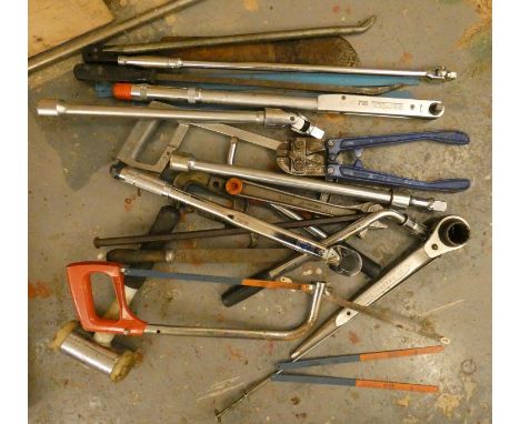 Two torque wrenches and other tools. 