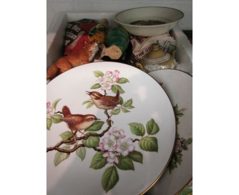 A quantity of ceramics including Wedgwood Jasperware lidded pots and Poole pottery 