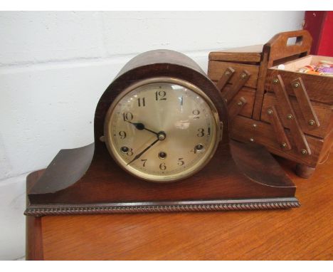 A Napoleon hat mantel clock