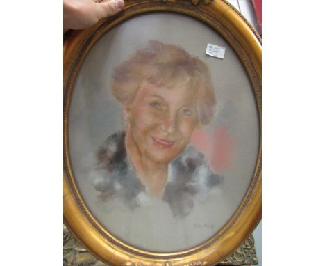 Chalk portrait "Art of Reality", signed, 50cm x 40cm and two other prints  