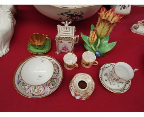 An assortment of porcelain including Royal Worcester, Dresden, etc