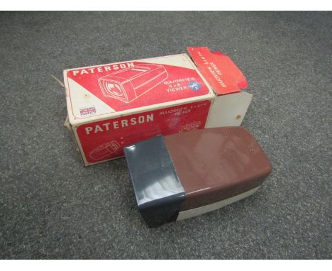 A boxed Paterson viewer, a leather bound zipped travel Bible, Seven Causer and Co, London W12 rulers, tap reseater, a rosewoo