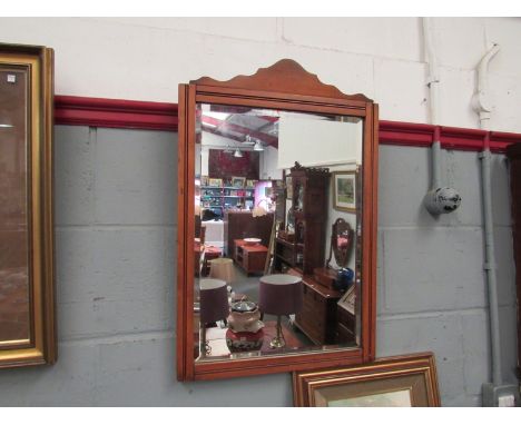 A beech framed, bevel edged dressing table mirror