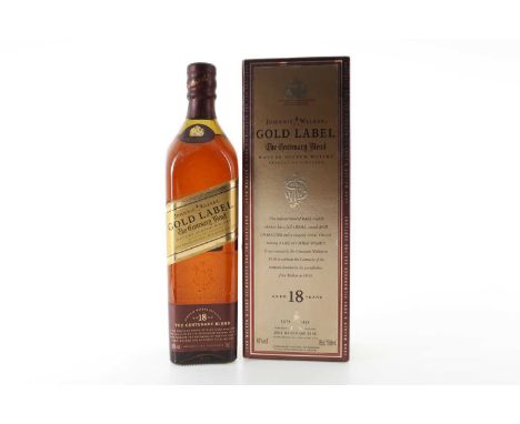 JOHNNIE WALKER 18 YEAR OLD GOLD LABEL 75CL BLENDED WHISKY  40% ABV / 75cl  When John Walker opened a grocery, wine and spirit