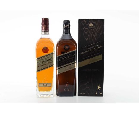 JOHNNIE WALKER 18 YEAR OLD GOLD LABEL 75CL AND DOUBLE BLACK 1L BLENDED WHISKY  Gold Label - 40% ABV / 75clDouble Black - 40% 