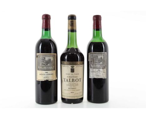 3 BOTTLES OF BORDEAUX RED WINE INCLUDING CHATEAU TALBOT 1964 MEDOC  Chateau Talbot 1964 Medoc Grand Cru Classe No stated ABV 