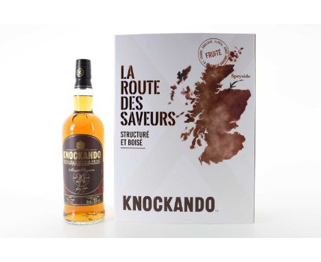 KNOCKANDO 21 YEAR OLD MASTER RESERVE LA ROUTE DES SAVEURS SET WITH GLASSES SPEYSIDE SINGLE MALT 43% ABV / 70cl