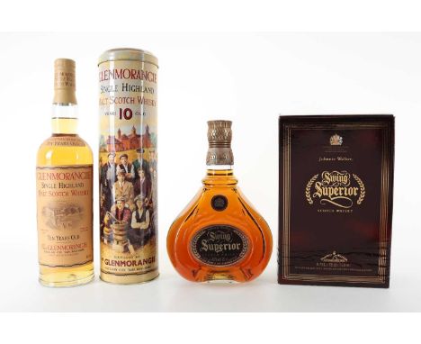 JOHNNIE WALKER SWING SUPERIOR 75CL AND GLENMORANGIE 10 YEAR OLD BLENDED WHISKY AND SINGLE MALT  Johnnie Walker Swing Superior