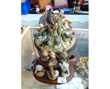 Two Danbury Mint ceramic wild bird displays